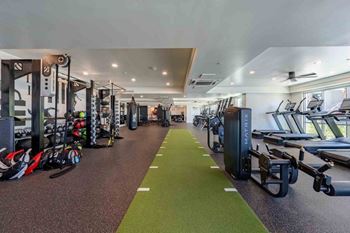 State-of-the-art fitness center with free weights area